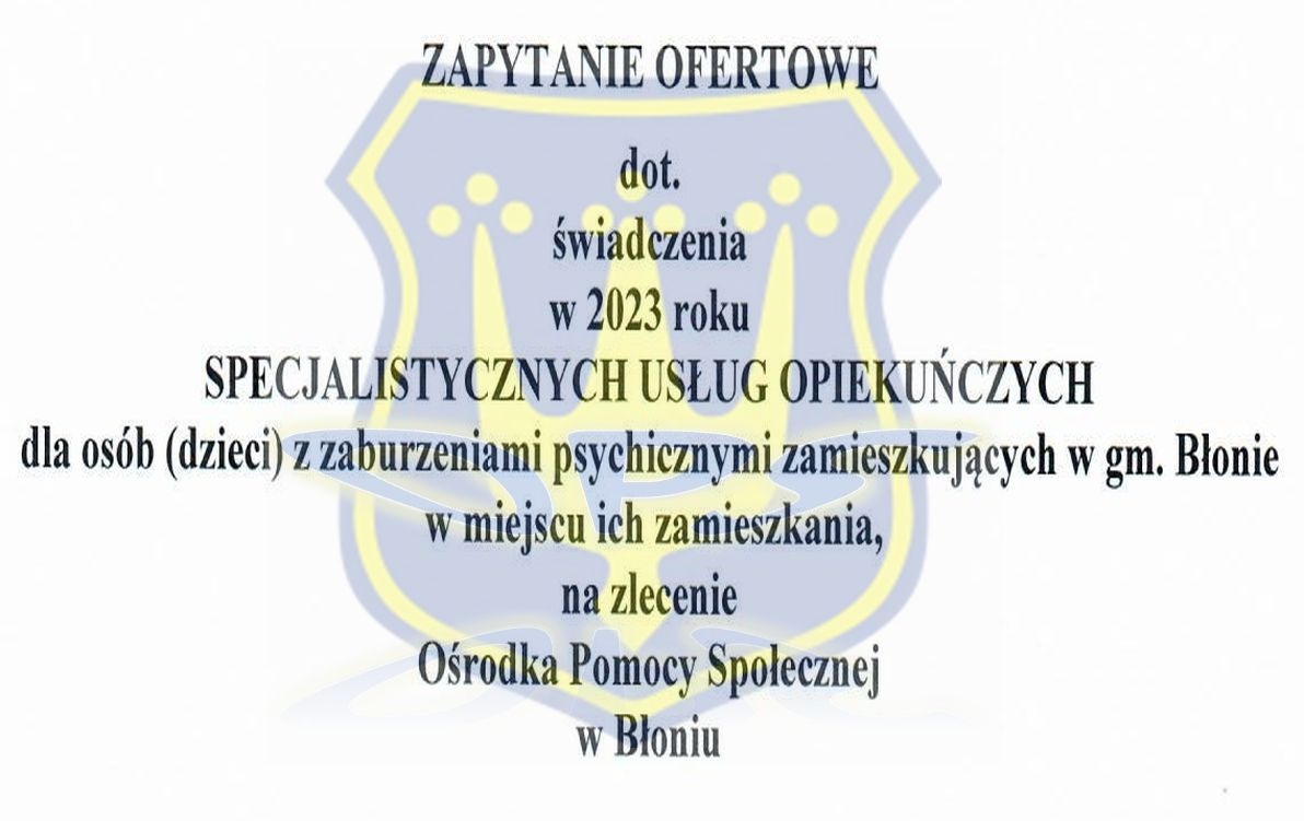 Zdjęcie do Zapytanie ofertowe na świadczenie w 2023 roku SUO