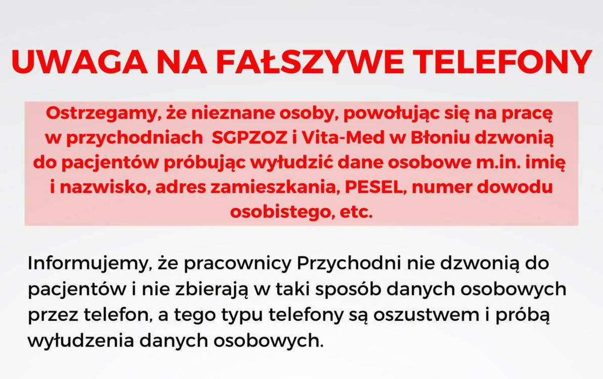 Zdjęcie do Uwaga na fałszywe telefony