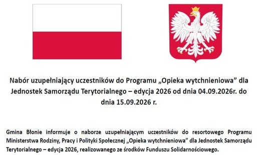 Nabór uzupełniający do programu Opieka Wytchnieniowa dla JST - edycja 2026